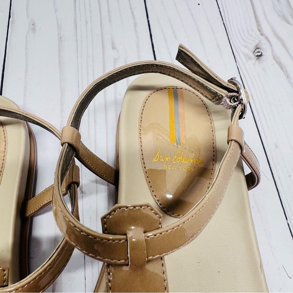 Sam Edelman Naomi T Strap Thong Beige Sandals Size 8.5 - Picture 6 of 10